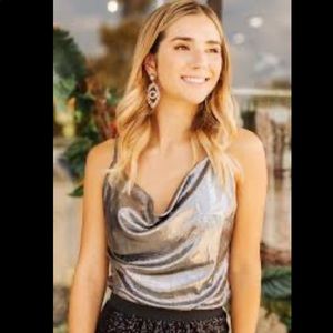 Metallic cami tank top gold from revolve xs